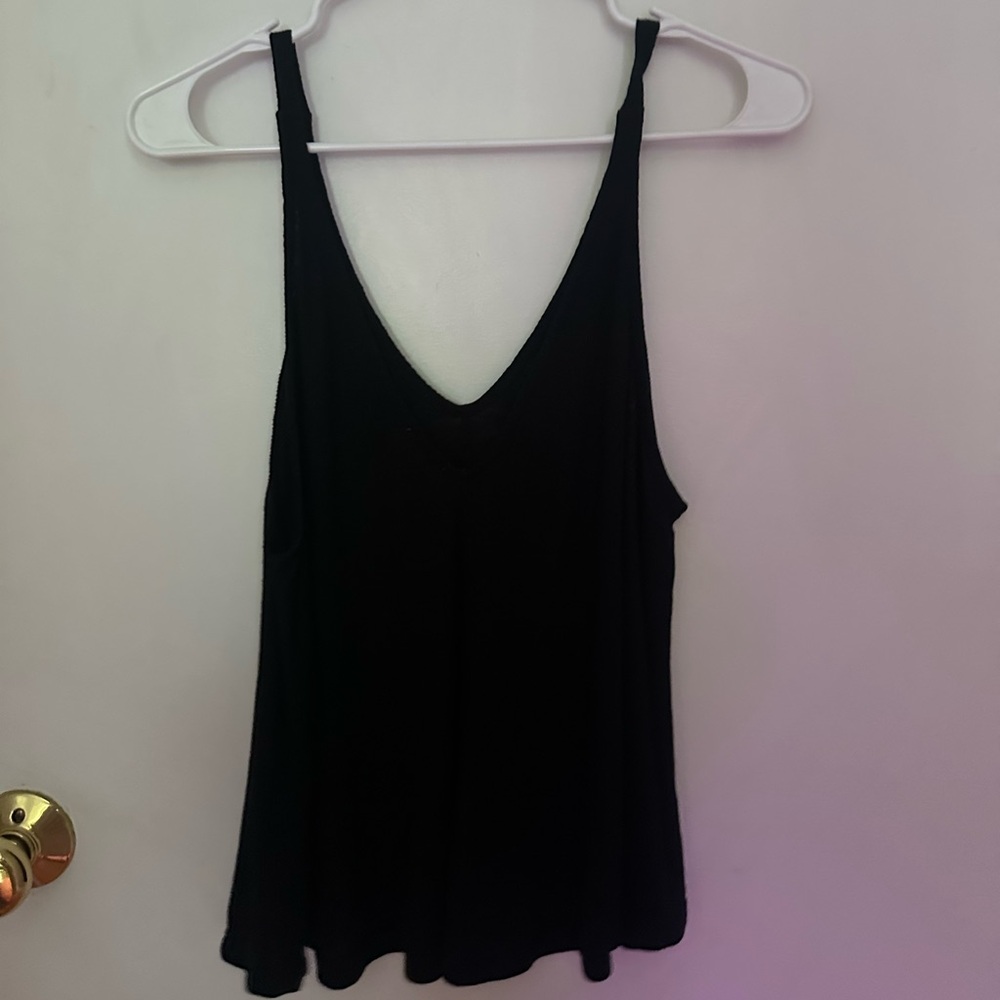 Free People Black V-Neck Tank Top